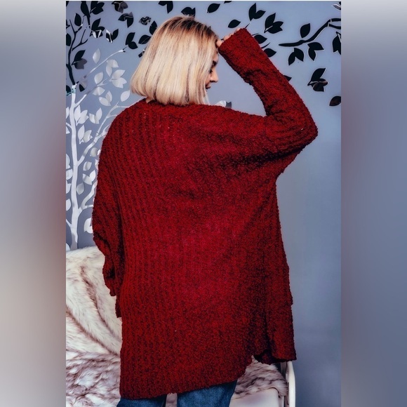 Ms. Diva Plus Gray Sweater Open Cardi - Picture 5 of 5